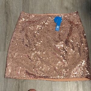 Cupshe Sparkling Sequin Pencil Skirt - Rose Gold